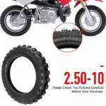 2.50x10 Tyre 2.5-10 - Tire with TR4 Inner Tube for Mini Dirt Bike | 50cc, 49cc, pocket bike